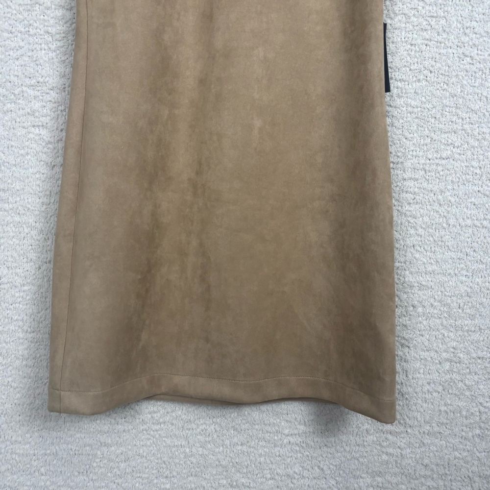 Tommy Hilfiger Dress Womens 6 Tan Lace-Up Scuba Faux-Suede A-Line Back Zip‎ Logo - Picture 6 of 14